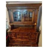 WOODEN CHINA HUTCH- 6FT. H. X 56IN. L . X 16IN.D.