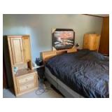 Wooden Queen Bed Set Including Headboard, Dresser, 2 End Tables & Mirrors - Bed NOT Included - Dresser w/o Mirror (64" x 17" x 30") - End Table (24" x 17" x 60") - MUST BRING PROPER TOOLS & MANPOWER O Wooden Queen Bed Set Including Headboard, Dresser, 2 End Tables & Mirrors - Bed NOT Included - Dresser w/o Mirror (64" x 17" x 30") - End Table (24" x 17" x 60") - MUST BRING PROPER TOOLS & MANPOWER O