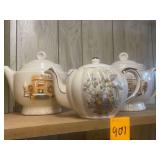Porcilier Tea or Coffee Pots made in Ohio or Penn.1 has broken Lid other is a Gibson WI 88