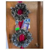 Lighted Over the 3 Wreath Decoration, Christmas Cards, Ornament Hangers.