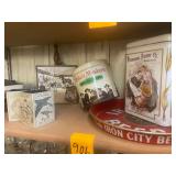 Washburn Crosby Co. Flour Tin 6'x5'x10', Dutch Master Tobacco Tin, Iron City Serving Tray 12'
