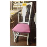 White Rocking Chair with Padded Pink Seat