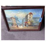 Framed Art Work On Canvas 41”X30”