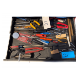 Contents of 3 Drawers - Vise Grips - Wrenches - Screwdrivers - Scissors - Grease Fittings - Etc.