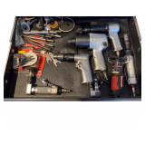 Contents of Drawer - Pneumatic Tools - Impact Gun - Grinder - Angle Grinder - and Assorted Bits