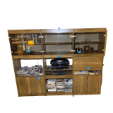 Wooden-Glass Entertainment Center 7’L.X6’H.