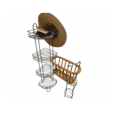 Corner Shelf 37" Tall Wood Magazine Holderwith a Toilet Paper Holder