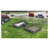 Two 5'x4' Golf Cart Trailers - One Missing Wheels