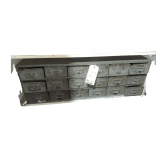 Metal Storage Bin w/ Machinist Taps, Dies, Chucks, & Bits