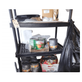 Contents on Shelf - Pretzel Salt - Display Pans - pizza Sauce- Pumpkin and Peach Filli gs