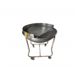 Glazing Station - 32” Round Stainless Steel Bowl on Wheels with Grate for Glaze