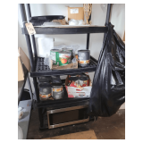 Contents on Shelf - Pretzel Salt - Display Pans - pizza Sauce- Pumpkin and Peach Filli gs