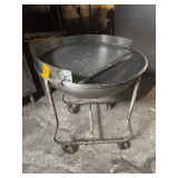 Glazing Station - 32” Round Stainless Steel Bowl on Wheels with Grate for Glaze