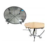 2- wrought Iron/Glass Accent Table’s 3’Diameter X17”H. — 2’Diameter X 23”H.