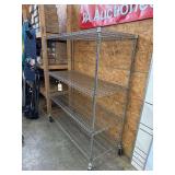 Metal Shelf With 4 Shelves. 59 3/4 Inches L By 24 1/4 Deep By 69 H