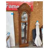 Howard Miller "Gavin" Grandfather Clock - Model 610-985 - S/N MF0050420013 - Includes Weights, Pendulum, Key, & Wind-Up - Brass Dial - Moon Phase - Beveled Glass - 20" x 12" x 83"