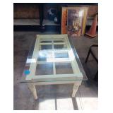 Glass Top Coffee Table. 54 Inches Wide By 80 1/2 Inches L By 23 I nches H