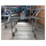 Metal Cart On Wheels With 2 Shelves. 48 Inches W By 18 Inches Deep By 40 Inches H