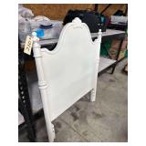 Wooden Headboard With Bed Frame 38”L. At Bottom Where Screws Are 41”W. X 53.5”H.