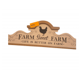 Really nice, heavy wood construction, Farm Sweet Farm sign 34.6" x 12 "