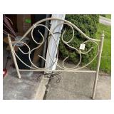 Vintage Metal Headboard 4’L. - Wire Yard Art Display Stand