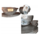 Grape Pattern Punch Bowl With Matching Cups, Large Compote Bowl And Platter, Microwave Plates