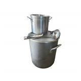 12 Quart Aluminum Stew Pot - 48 Quart Aluminum Stew Pot - 2 Slotted Spoons - Dipper