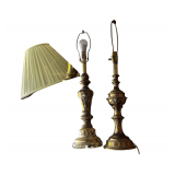 2-Brass Lamps - 1- Shade