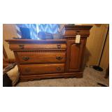 Bassett Solid Oak Dresser - Brass Hardware - 49 x 18 x I x 38