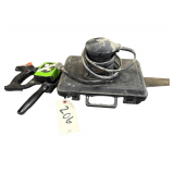 Assorted Tools Sander - Tape Measure- 3 Hand Saws-