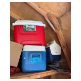 3 Coolers (2 Igloo, 1 Rubbermaid) - Camp Chair