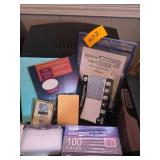 Assorted cards with envelopes, stationary, 5 pack job ticket hqolders, Private stock credential paper, 4 packs of 5' x 8' Index cards, 3x5 index cards with holder