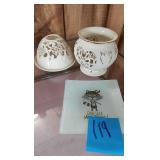 2 Ganz Ceramis Candle Holders - Shiney Things Plate