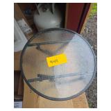Three small patio tables with glass tops
