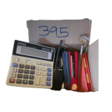 Adding machine, walkie talkie, stapler, Wireless mouse