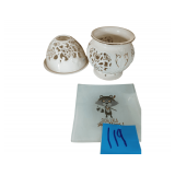 2 Ganz Ceramis Candle Holders - Shiney Things Plate