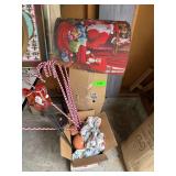 Christmas Lot - Candy Canes - Rug - 6.5’ Flocked White Tree - 1 Solar Santa Light Not 2