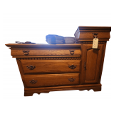Bassett Solid Oak Dresser - Brass Hardware - 49 x 18 x I x 38