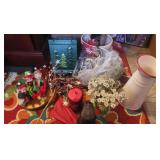 Decorative Items - Christmas Items - Bag of Micro LED Light Strings - Enamel coated Pitcher - Poinswtta Planter - Tent Stakes - Candle Lamp