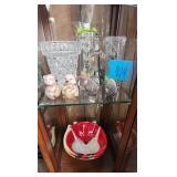 New Fox Bowls - 2 Sets of Salt and Peppers- Crystal Flower Pot - 2 Bottle Corks - Mudpie Eiffel Tower