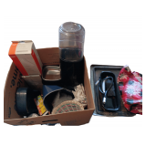 Box With Dog Bowls, Table Cover, Cookie Sheets