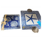 2 Mudpie Serving Platters Sea Shell Theme