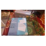 6 New 12 in Chalkboard Erasers - Security Envelopes - Green Plastic tub
