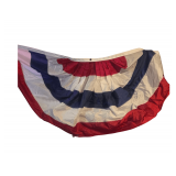 5 American Flags, pleated half rounds, like new