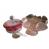 Vintage Indiana Glass Kings Crown Bowl - Fostoria Pink Glass Center Piece Bowl