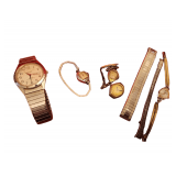 Lot of Watches - Mens Sharp Railroad Watch - Vintage Ladies Hamilton- Ladies Caravelle Watch - 2 Bands - 2 vintage watches