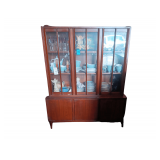 Cabinet With 2 Glass Doors And 2 Lower Doors 3 level With Storage Underneath  48.5in Wide 66in High 15.5in Deep