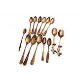 Lot of spoons - Small Sterling Ice Tea Spoon - 5 Plated Spoons - 2 Stainless Mickey Spoons - 6 possibly sterling vintage Spoons, no Markings