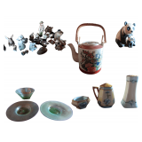 Contents of Shelf - Mostly Imported Vintage figurines Fro Germany and Japan