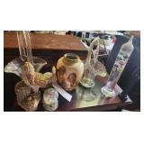 2 Crystal Baskets - barometer- Pelicans